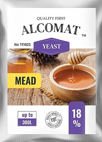 Alcomat Wein Hefen für Met - Trockenhefe Gärungstempo bis 18% - Reinzuchthefe für Honigwein 50g- bis 300L von Alcomat