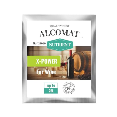 Alcomat X-POWER Hefenährsalz für Wein 5g - Hefenaehrsalz für Weinhefe mit organischem Stickstoff - Weinmittel für Gärungsprobleme - Angereichert mit Mineralien, Aminosäuren und Vitaminen von Alcomat