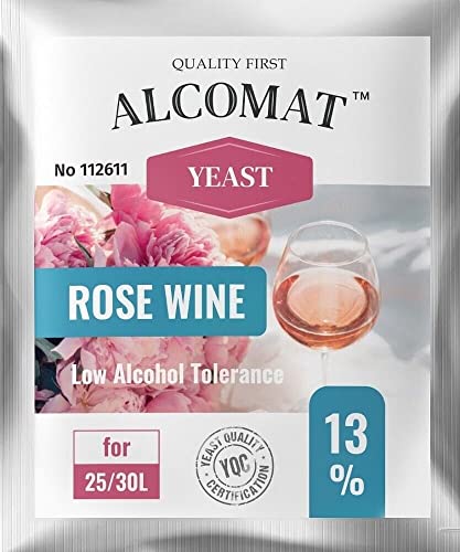 Weinhefe für Roséwein 10er Pack - Trockenhefe für Fruchtwein - Reinzuchthefe für Wein Gärtemperatur 15-30°C - Alkoholtoleranz bis zu 13% - Wein Hefen zur Roséweinen mit niedrigem Alkoholgehalt von Alcomat