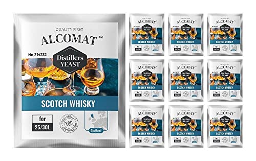 Whiskyhefe 10er Pack - Hefe für Single Malt und Getreide-Whisky - Fermentation bei 18-32°C - Alkoholtoleranz über 15% von Alcomat