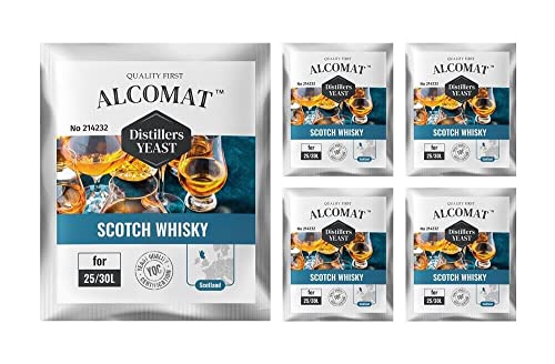 Whiskyhefe 5er Pack - Hefe für Single Malt und Getreide-Whisky - Fermentation bei 18-32°C - Alkoholtoleranz über 15% von Alcomat