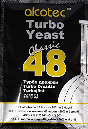 AlcoTec HUGBERT Turbohefe 48 Classic Vodka Gärhefe 20% + GRATIS ESSENZ, 5 Stück von Alcotec