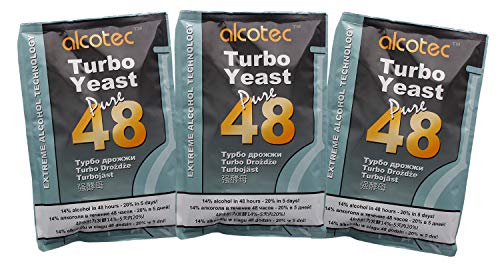 3 x Alcotec 48 Pure Turbo Super Hefen-Pakete mit hohem Alkohol 20% für Homebrew Wodka von Alcotec