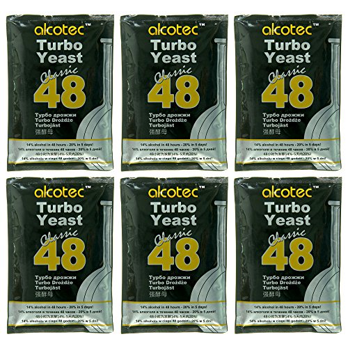 Alcotec 6X Turbohefe 48h Classic, bis 21% Alkohol (6 Packungen) von Alcotec