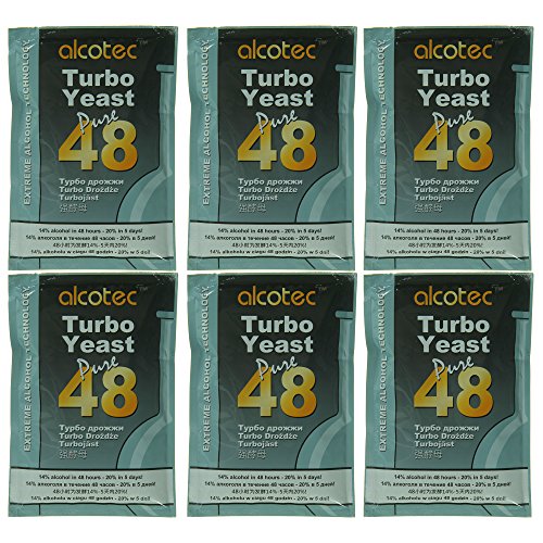 Alcotec 6X Turbohefe 48h Dual, bis 21% Alkohol (6 Packungen) von Alcotec