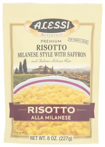 Alessi Premium Risotto 4 Flavor Bundle: Risotto Milanese Style with Safran 227.8 g, Risotto with Porcini Mushrooms 226.8 g, Risotto with Dried Tomatoes 226.8 g and Risotto with Cheese and Broccolini von Alessi