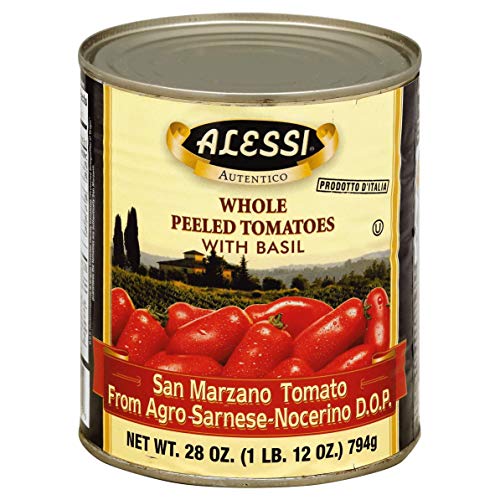 Alessi San Marzano DOP Geschälte Tomaten mit Basilikum, 800 ml, 4 Stück von Alessi