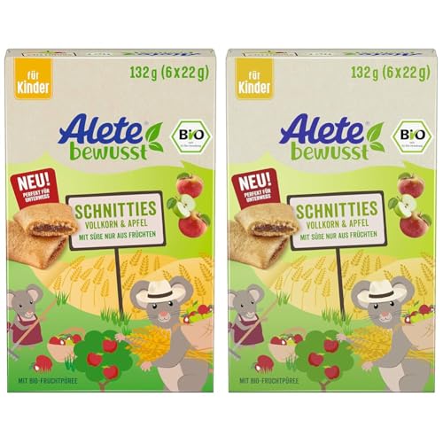 Alete Bio Schnitties Vollkorn Und Apfel 6 x 22 g (Packung mit 2) von Alete