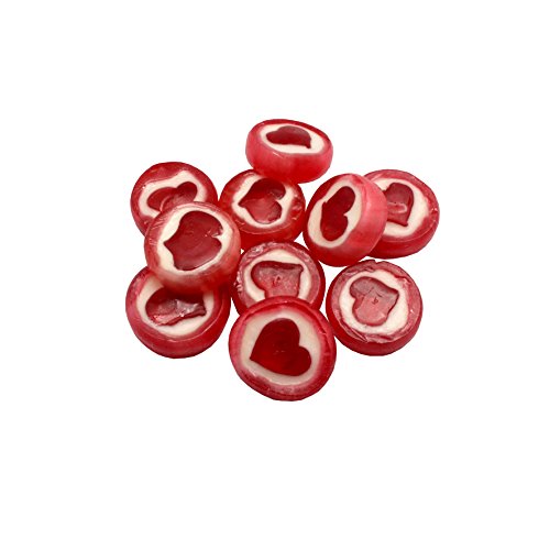 Herz Bonbons 500g rot/weiß einzeln verpackte Herzbonbons lecker Hochzeit Kommuinion Konfirmation Valentinstag Taufe Weihnachten Ostern Tischdeko Partydeko Candy Bar cremiger Himbeer Geschmack von Alex Sweets