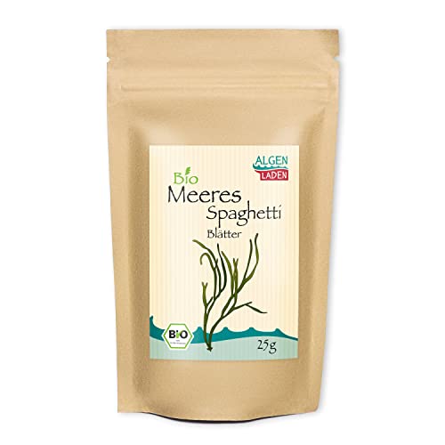 ALGENLADEN BIO Meeresspaghetti Blätter - 25g | Pasta-Alternative | Algennudeln | Algen aus dem Atlantik | Rohkost | Vegan | Low-Carb von ALGEN LADEN