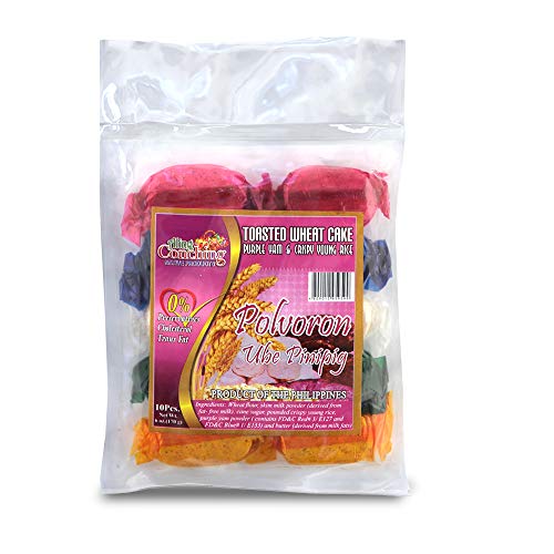 Aling Conching Polvoron Ube Pinipig, 10 Stück, 170 g, 1 Packung von Aling Conching