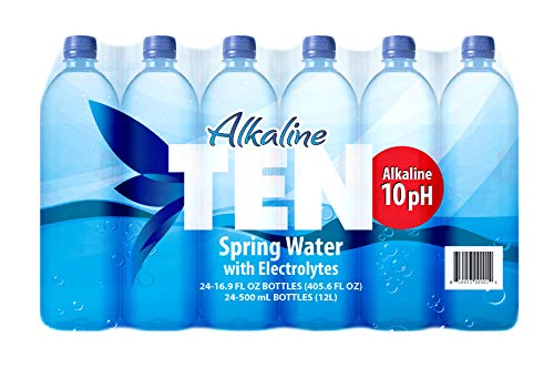 WATERTEN Alkalisches Quellwasser, pH 10, reich an Elektrolyten, 479 ml Flasche (24 Stück) von Alkalife TEN