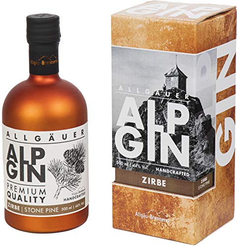 AlpGin "Zirbe - Gin aus dem Allgäu 44% Vol. 500 ml von Allgäu-Brennerei Werkstatt des puren Genusses