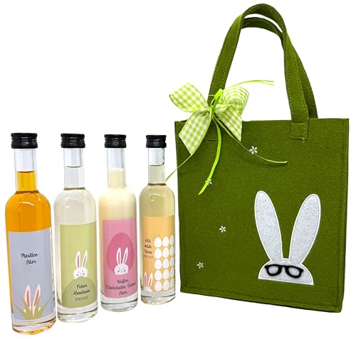 Geschenktasche "Ostern" - gefüllt mit Schnaps und Likör aus dem Allgäu - Ostergeschenk von Allgäu-Brennerei Werkstatt des puren Genusses