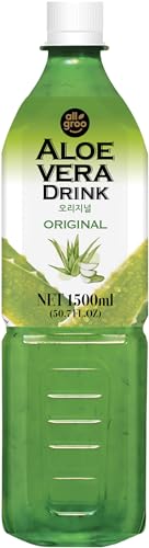 Allgroo Aloe Vera Drink - Erfrischendes Aloe-Vera-Getränk - Geschmacksrichtung: Pur mit Honig verfeinert und Fruchtfleisch - Einwegpfand, (1 x 1500 ml) (Packung mit 6) von Allgroo