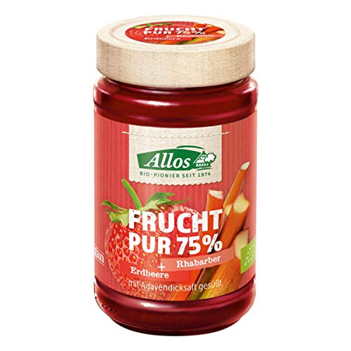 Allos Bio Frucht Pur 75% Erdbeere Rhabarber (2 x 250 gr) von Allos