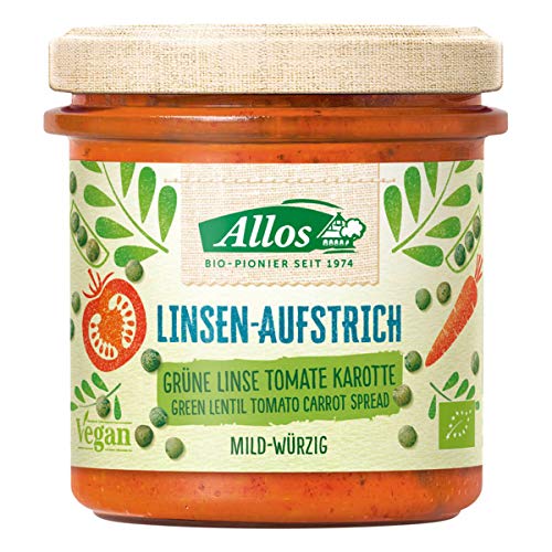 Allos Bio Linsen Aufstrich Grüne Linse Tomate Karotte (2 x 140 gr) von Allos