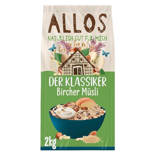 Allos Der Klassiker Bircher Müsli | Müsli ohne Zucker | Bio Müsli | Früchte Müsli | Haferflocken | Frühstückscerealien | vegan | 2kg von Allos