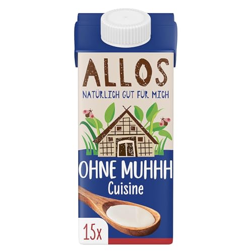 Allos Bio Ohne Muhhh zum Kochen | Cuisine | Sahne auf pflanzlicher Basis | vegan | ohne Milch | laktosefrei | 200 ml (15 Stück) von Allos