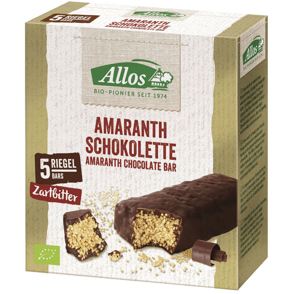 Bio Amaranth Schokolette-Zartbitterriegel von Allos