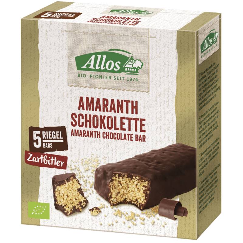 Bio Amaranth Schokolette-Zartbitterriegel von Allos