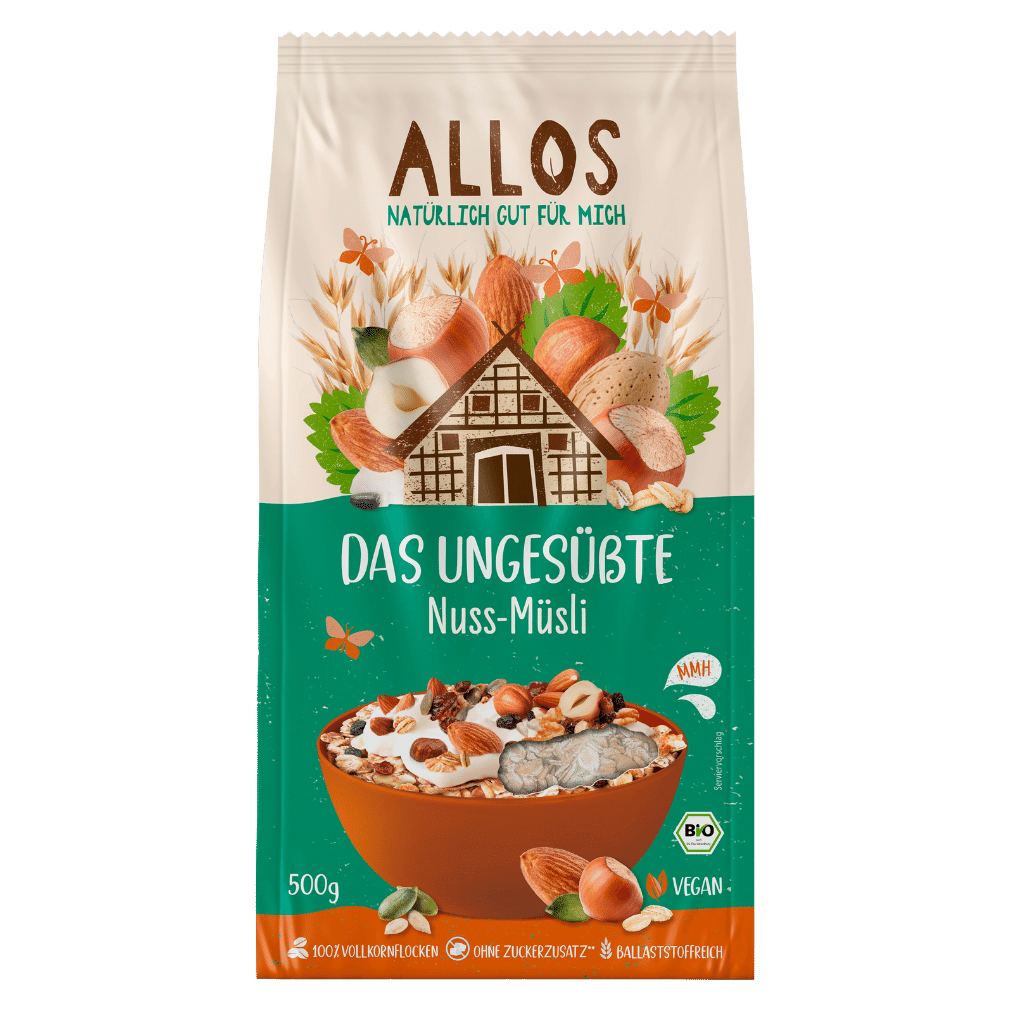 Bio Das Ungesüßte Nuss-Müsli von Allos