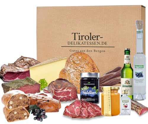 Gourmet-Schinken-Käse-Paket, Geschenkset "Best of Tirol" (mit Bier) von Almgourmet