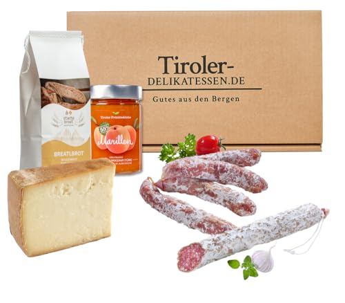 Almgourmet - Geschenkset "Das Allrounder Paket" - Delikatessen aus Tirol und Südtirol - ansprechend verpackt - Käse, Salami und Mehr von Almgourmet