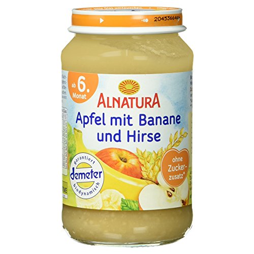 Alnatura Bio Apfel mit Banane und Hirse, ab dem 6. Monat, 190 g von Alnatura