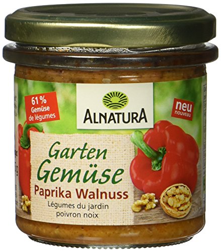 Alnatura Bio Aufstrich Gartengemüse Paprika Walnuss, vegan, 135 g von Alnatura