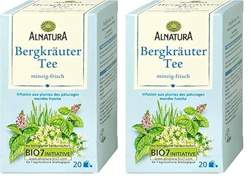 Alnatura Bio Bergkräuter Tee, 20 Beutel, 35g (Packung mit 2) von Alnatura