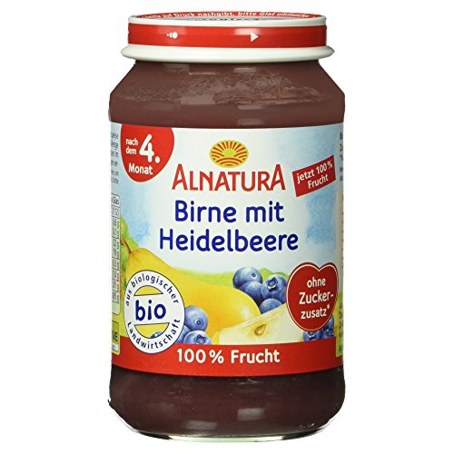 Alnatura Bio Birne-Heidelbeere, glutenfrei, 6er Pack (6 x 190 g) von Alnatura