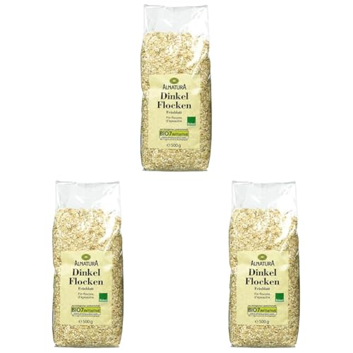 Alnatura Bio Dinkelflocken Feinblatt, 500g (Packung mit 3) von Alnatura