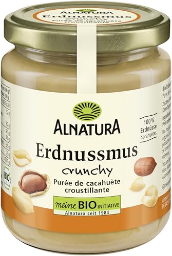 Alnatura Bio Erdnusscreme mit Erdnussstückchen, 6er Pack (6 x 250 g) von Alnatura