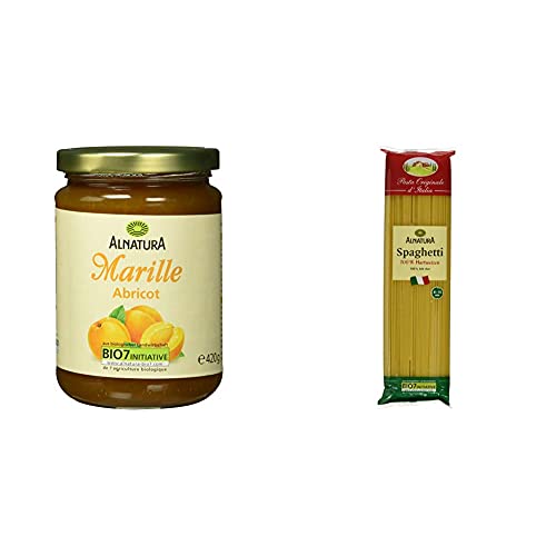 Alnatura Bio Fruchtaufstrich Marille, 420 g & Bio Spaghetti aus Hartweizengrieß, 500g von Alnatura