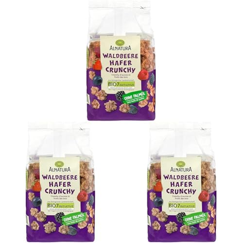 Alnatura Bio Hafer-Crunchy Waldbeere, 375g (Packung mit 3) von Alnatura