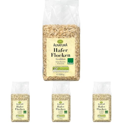 Alnatura Bio Haferflocken Großblatt, 500g (Packung mit 4) von Alnatura