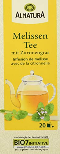 Alnatura Bio Melissentee mit Zitronengras, 20 Beutel, 6er Pack (6 x 30 g) von Alnatura