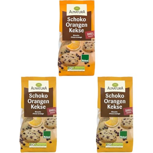 Alnatura Bio Schoko Orangen Kekse, 150g (Packung mit 3) von Alnatura