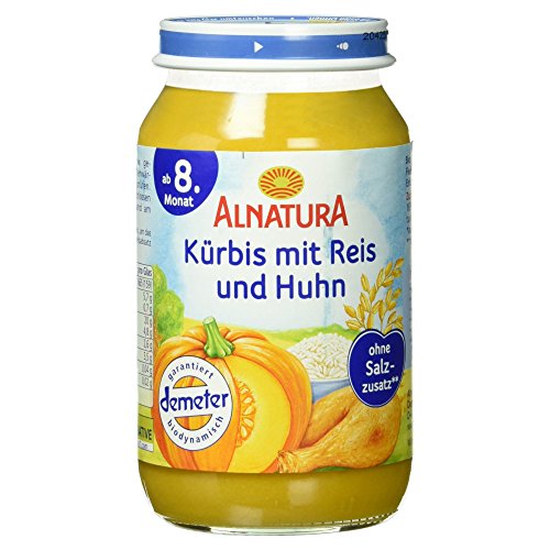 Alnatura BioKürbis mit Reis und Huhn, ab dem 8. Monat, 220g von Alnatura