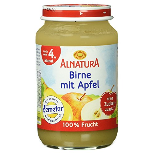 Alnatura Demeter Bio Birne-Apfel, glutenfrei, 6er Pack (6 x 190 g) von Alnatura