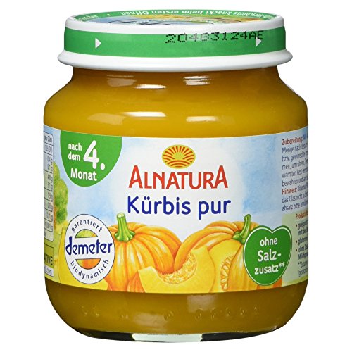 Alnatura Demeter Bio Kürbis pur, glutenfrei, 6er Pack (6 x 125 g) von Alnatura