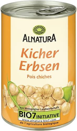 Alnatura Kichererbsen, 1 x 400 g, Abtropfgewicht 1 x 240 g (Packung mit 6) von Alnatura