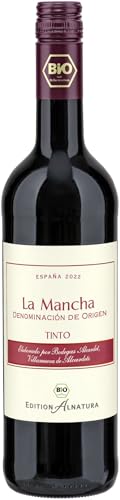 Alnatura La Mancha Tinto 0,75L, trockener spanischer Rotwein, Tempranillo-Trauben, vegan, Bio-Qualität 6 x 0,75l von Alnatura