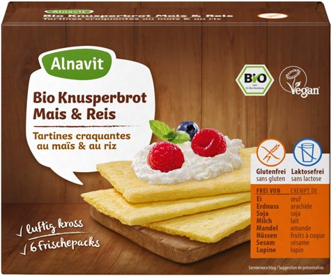 Alnavit Bio Knusperbrot Mais & Reis 150g von Alnavit