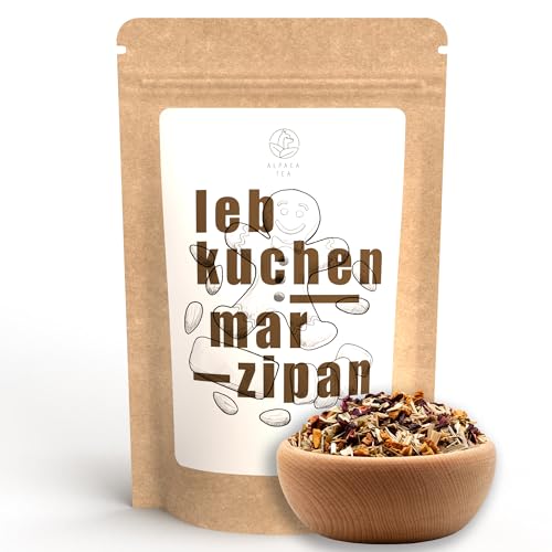 Alpaca Tea | Lebkuchen Marzipan Pfirsich | Kräuter/Früchteteemischung | lose | wiederverschließbar (500g) von Alpaca Tea