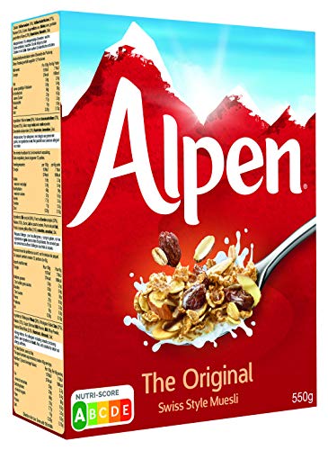 Alpen Müsli Original (1 x 550 g) – gesundes Frühstück im Schweizer Stil – Leckere Cerealien mit vielen Ballaststoffen und 100 % natürlichen Zutaten – Nutri-Score A von Alpen