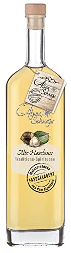 Alpenschnaps Alte Haselnuss Fasslagerung (0,5l) – Milder Haselnuss Schnaps – Nuss Schnaps mit Rezeptur aus dem Alpenland – Traditionell gereifter Schnaps mit leichter Holznote – 33 % Vol. von Alpenschnaps