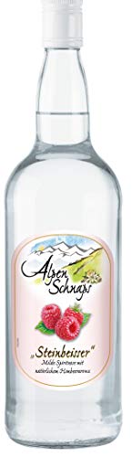 Alpenschnaps Steinbeisser Himbeere (1l) – Milder, aromatischer Himbeerschnaps – Obstschnaps mit Rezeptur aus dem Alpenland – Schnaps für den Genuss nach dem Essen – 35 % Vol. von Alpenschnaps