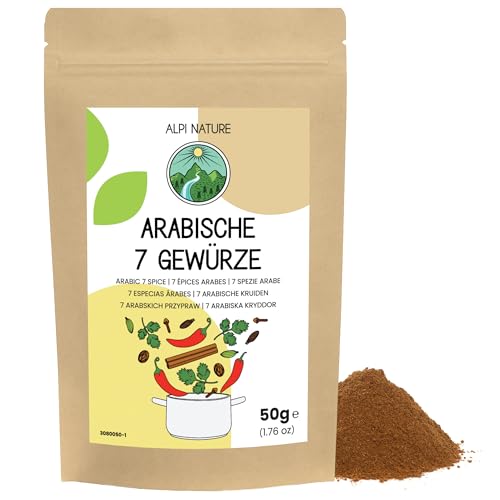 7 Gewürze arabisch 50g von Alpi Nature, 7 Gewürze Mischung, arabische Gewürze, Gewürz für Fleisch, Pfannengerichte, Reis und Curry von Alpi Nature